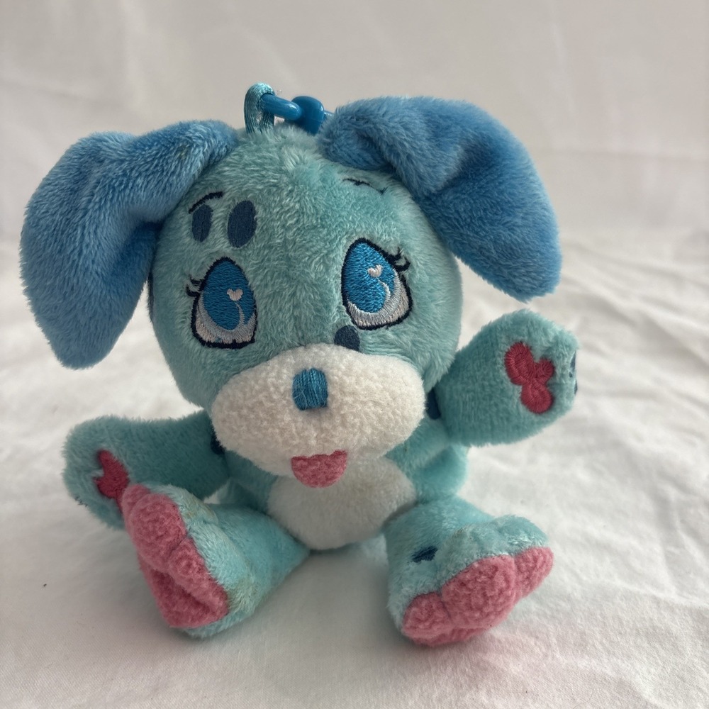 Wuggle Pets Plush 6" Keychain Back Pack Clip Blue Puppy Dog 42542 2011